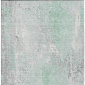 HomeRoots 8' X 10' Mint Green and Ivory Abstract Rug - Durable, Washable, Stylish for Indoor & Outdoor Spaces 622387