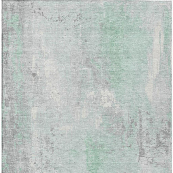 HomeRoots 8' X 10' Mint Green and Ivory Abstract Rug - Durable, Washable, Stylish for Indoor & Outdoor Spaces 622387
