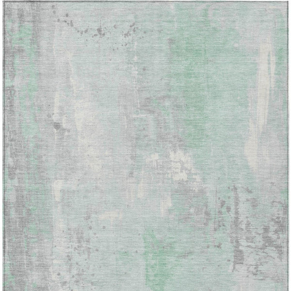 HomeRoots 10' Mint Green and Ivory Abstract Washable Area Rug – Durable, Versatile Design for Indoor & Outdoor Spaces 622389