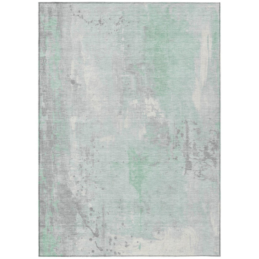 HomeRoots 10' Mint Green and Ivory Abstract Washable Area Rug – Durable, Versatile Design for Indoor & Outdoor Spaces 622389