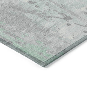 HomeRoots 10' Mint Green and Ivory Abstract Washable Area Rug – Durable, Versatile Design for Indoor & Outdoor Spaces 622389