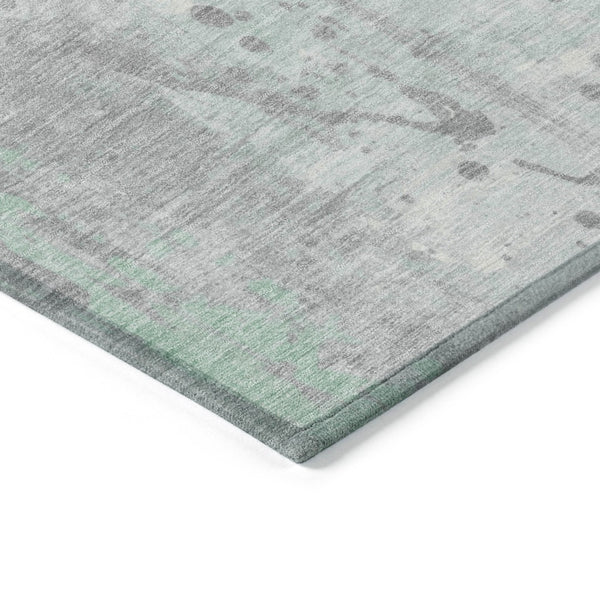 HomeRoots 10' Mint Green and Ivory Abstract Washable Area Rug – Durable, Versatile Design for Indoor & Outdoor Spaces 622389