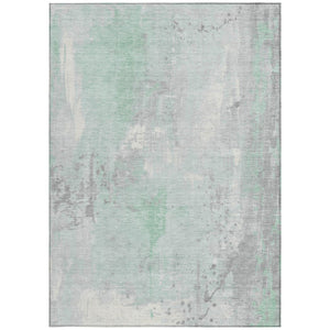 HomeRoots 10' Mint Green and Ivory Abstract Washable Area Rug – Durable, Versatile Design for Indoor & Outdoor Spaces 622389