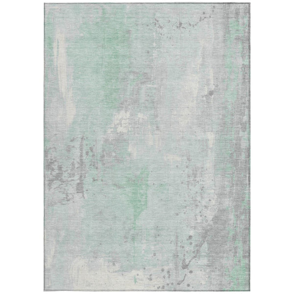HomeRoots 10' Mint Green and Ivory Abstract Washable Area Rug – Durable, Versatile Design for Indoor & Outdoor Spaces 622389