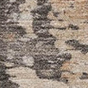 HomeRoots 5' Orange and Gray Abstract Area Rug - Washable, Durable, Modern Design for Indoor/Outdoor Use 622391
