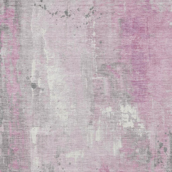 HomeRoots 5' X 8' Pink and Gray Abstract Area Rug - Durable, Machine Washable for Indoor/Outdoor Spaces! 622397