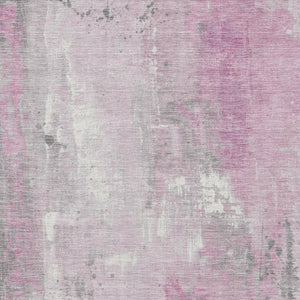 HomeRoots 9' Modern Pink and Gray Abstract Area Rug – Washable, Stain-Resistant, Indoor/Outdoor Versatility! 622400