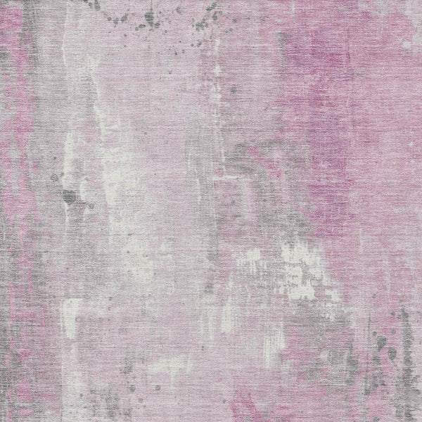 HomeRoots 9' Modern Pink and Gray Abstract Area Rug – Washable, Stain-Resistant, Indoor/Outdoor Versatility! 622400