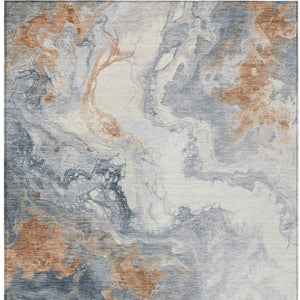 HomeRoots 9' X 12' Gray and Rust Abstract Washable Area Rug - Durable, Stylish, Perfect for Indoor & Outdoor Use 622412