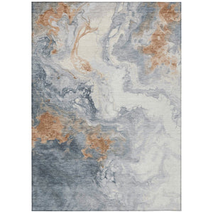 HomeRoots 9' X 12' Gray and Rust Abstract Washable Area Rug - Durable, Stylish, Perfect for Indoor & Outdoor Use 622412