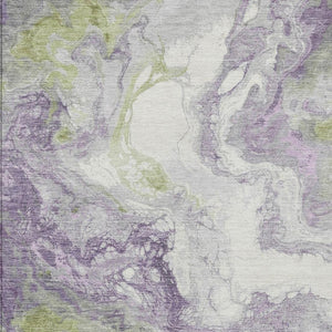 HomeRoots 9' X 12' Lavender & Fern Green Abstract Rug – Stylish, Durable, Washable for Indoor & Outdoor Use! 622418