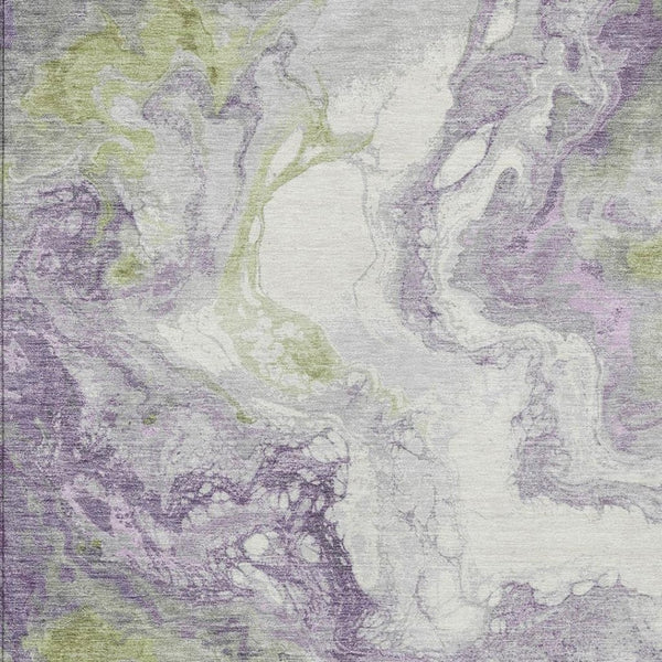 HomeRoots 9' X 12' Lavender & Fern Green Abstract Rug – Stylish, Durable, Washable for Indoor & Outdoor Use! 622418