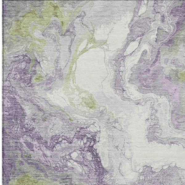 HomeRoots 9' X 12' Lavender & Fern Green Abstract Rug – Stylish, Durable, Washable for Indoor & Outdoor Use! 622418