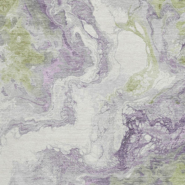 HomeRoots 10' X 14' Stylish Lavender & Fern Green Abstract Area Rug - Washable, Durable for Indoors & Outdoors 622419