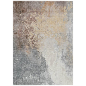 HomeRoots 5' X 8' Coral and Gray Abstract Area Rug - Stylish, Machine-Washable, Indoor/Outdoor, Durable Design 622445