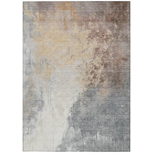 HomeRoots 5' X 8' Coral and Gray Abstract Area Rug - Stylish, Machine-Washable, Indoor/Outdoor, Durable Design 622445