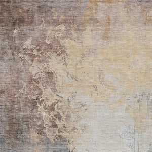 HomeRoots 8' X 10' Coral and Gray Abstract Washable Rug – Stylish, Durable, Indoor/Outdoor Perfect for High-Traffic Areas 622447
