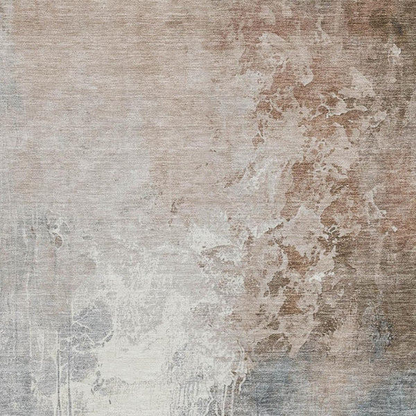 HomeRoots 5' Modern Abstract Rust and Gray Washable Area Rug for Indoor and Outdoor High-Traffic Spaces 5' X 8' 622463