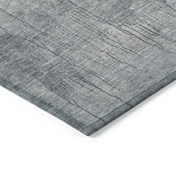 HomeRoots 5' Modern Abstract Rust and Gray Washable Area Rug for Indoor and Outdoor High-Traffic Spaces 8' Round 622464