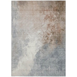 HomeRoots 5' Modern Abstract Rust and Gray Washable Area Rug for Indoor and Outdoor High-Traffic Spaces 8' X 10' 622465