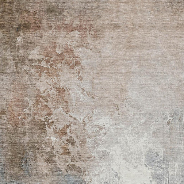 HomeRoots 5' Modern Abstract Rust and Gray Washable Area Rug for Indoor and Outdoor High-Traffic Spaces 9' X 12' 622466