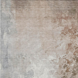 HomeRoots 5' Modern Abstract Rust and Gray Washable Area Rug for Indoor and Outdoor High-Traffic Spaces 10' X 14' 622467