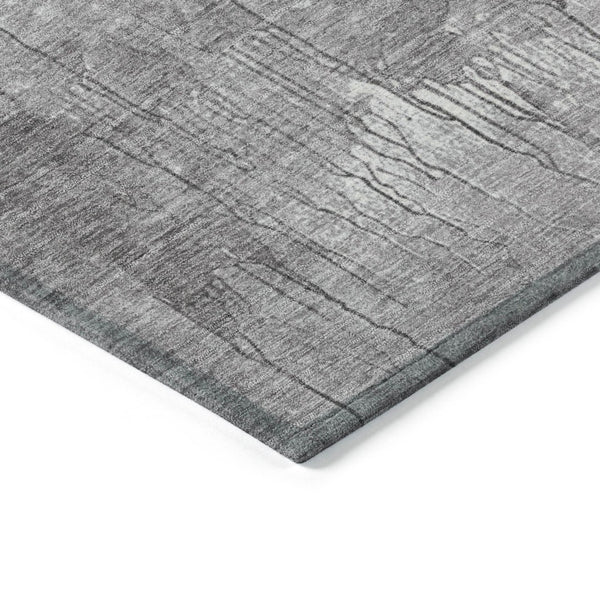 HomeRoots 5' Modern Pale Aqua and Gray Abstract Washable Area Rug for Stylish Indoor and Outdoor Spaces 5' X 8' 622469