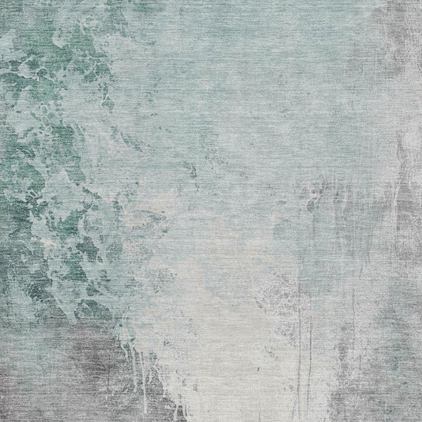 HomeRoots 5' Modern Pale Aqua and Gray Abstract Washable Area Rug for Stylish Indoor and Outdoor Spaces 8' X 10' 622471