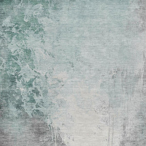 HomeRoots 5' Modern Pale Aqua and Gray Abstract Washable Area Rug for Stylish Indoor and Outdoor Spaces 9' X 12' 622472