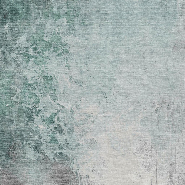 HomeRoots 5' Modern Pale Aqua and Gray Abstract Washable Area Rug for Stylish Indoor and Outdoor Spaces 10' X 14' 622473