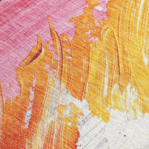 HomeRoots 5' Modern Blush Gold and Orange Abstract Area Rug - Durable, Washable, Indoor-Outdoor Versatility 9' X 12' 622484