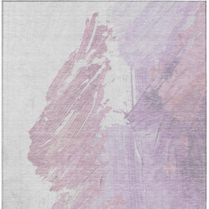 HomeRoots 5' Abstract Lavender and Ivory Area Rug - Stylish, Washable, Ideal for Indoor and Outdoor Spaces 8' X 10' 622489