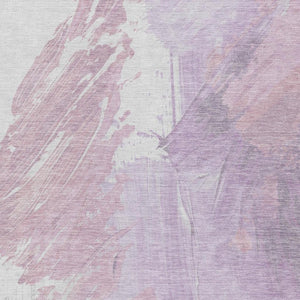 HomeRoots 5' Abstract Lavender and Ivory Area Rug - Stylish, Washable, Ideal for Indoor and Outdoor Spaces 8' X 10' 622489