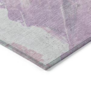 HomeRoots 5' Abstract Lavender and Ivory Area Rug - Stylish, Washable, Ideal for Indoor and Outdoor Spaces 9' X 12' 622490
