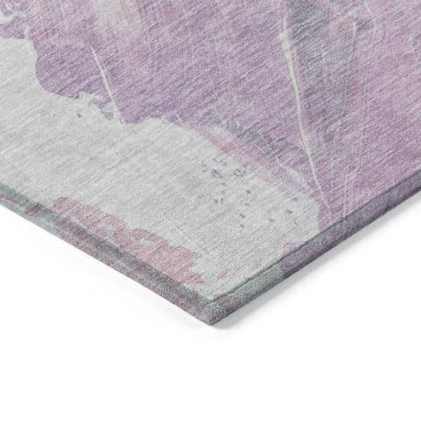 HomeRoots 5' Abstract Lavender and Ivory Area Rug - Stylish, Washable, Ideal for Indoor and Outdoor Spaces 9' X 12' 622490