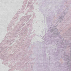 HomeRoots 5' Abstract Lavender and Ivory Area Rug - Stylish, Washable, Ideal for Indoor and Outdoor Spaces 9' X 12' 622490