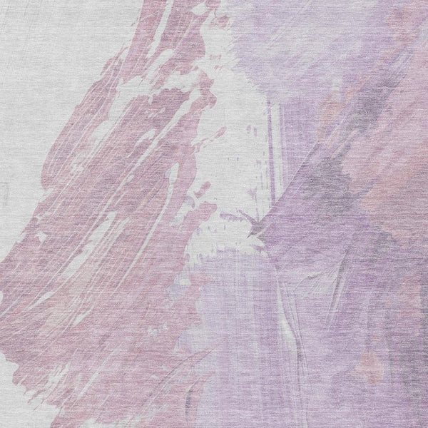 HomeRoots 5' Abstract Lavender and Ivory Area Rug - Stylish, Washable, Ideal for Indoor and Outdoor Spaces 9' X 12' 622490