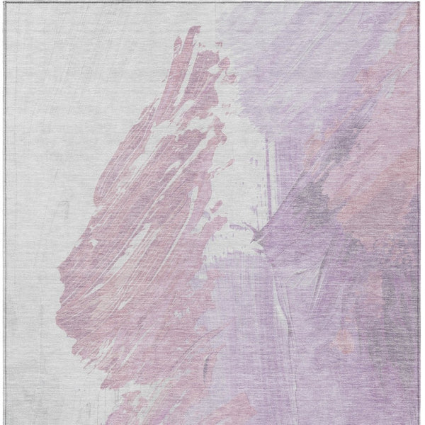 HomeRoots 5' Abstract Lavender and Ivory Area Rug - Stylish, Washable, Ideal for Indoor and Outdoor Spaces 10' X 14' 622491