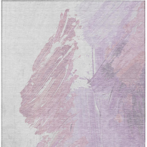 HomeRoots 5' Abstract Lavender and Ivory Area Rug - Stylish, Washable, Ideal for Indoor and Outdoor Spaces 10' X 14' 622491