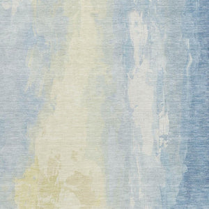 HomeRoots 5' Denim Blue and Beige Abstract Area Rug - Durable, Stylish, Washable for Indoor and Outdoor Use 8' X 10' 622513