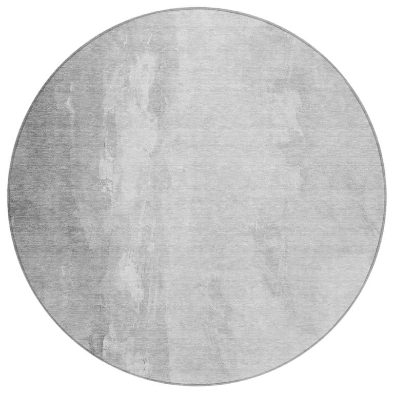 HomeRoots 8' Round Washable Polyester Rug Abstract Geometric Design for Patio and Family Room 622518