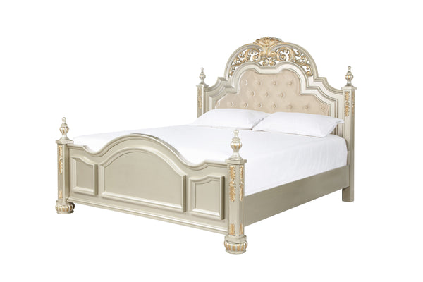 English Elm Lyon Elegant Queen Bed In Warm Silver Champagne With Plush Upholstery & Timeless Craftsmanship B078S00600