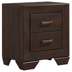 English Elm Carina Queen Bedroom Set Grey Oak Paneled Headboard Nickel Hardware Five Piece Brown B062S00745