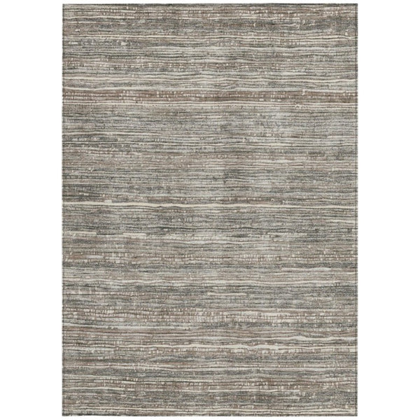 Striped Washable Polyester Indoor Outdoor Area Rug with Non-slip Backing for Patio and Living Room