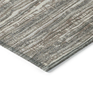 Striped Washable Polyester Indoor Outdoor Area Rug with Non-slip Backing for Patio and Living Room