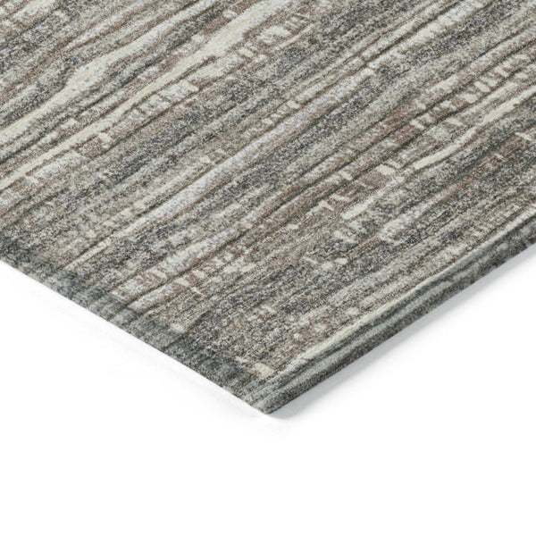 Striped Washable Polyester Indoor Outdoor Area Rug with Non-slip Backing for Patio and Living Room