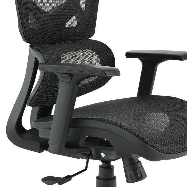 OSP Home Furnishings Mesh Back Ergonomic Manager Chair with Lumbar Support and Adjustable Arms for Home Office EMM98958-3