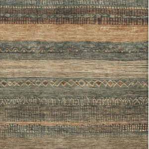 HomeRoots 5' Bold Fern Green and Rust Aztec Area Rug - Durable, Washable, Perfect for Indoor and Outdoor Spaces 5' X 8' 622601