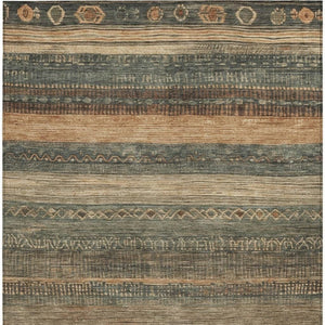 HomeRoots 5' Bold Fern Green and Rust Aztec Area Rug - Durable, Washable, Perfect for Indoor and Outdoor Spaces 8' X 10' 622603