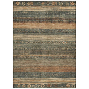 HomeRoots 5' Bold Fern Green and Rust Aztec Area Rug - Durable, Washable, Perfect for Indoor and Outdoor Spaces 9' X 12' 622604